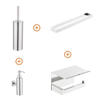 Toilet accessoires set Chroom exclusief met beugel en, Verzenden, Nieuw
