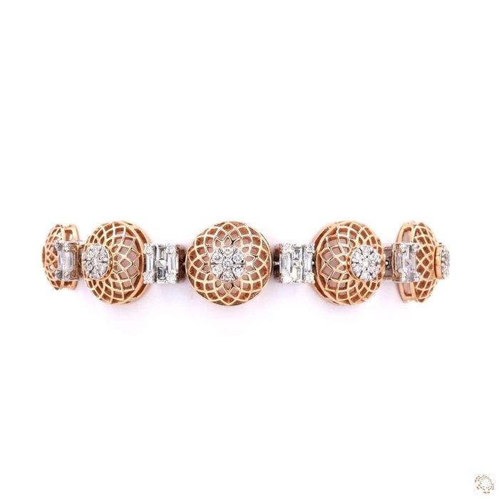 Armband - 14 karaat Roségoud - 1.21ct. tw. Diamant, Sieraden, Tassen en Uiterlijk, Armbanden
