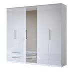 Kledingkast Nîmes – 5-Deurs incl. Spiegel - Wit, Verzenden, Nieuw, Met lade(s)