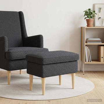 vidaXL Voetenbank Donkergrijs 55 x 35 x 41 cm Bouclé, Huis en Inrichting, Stoelen, Verzenden, Nieuw, Grijs