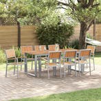 vidaXL Stapelstoel 8 pcs Bruin 56 x 57 x 87 cm Massief, Tuin en Terras, Verzenden, Nieuw