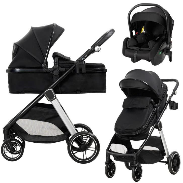 Lorelli Aspen Black 3-in-1 Combi Kinderwagen incl. i-Size, Kinderen en Baby's, Autostoeltjes, Nieuw, Verzenden