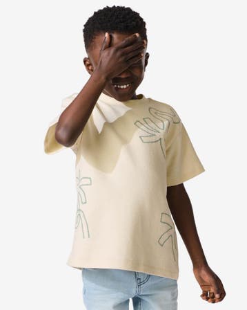 HEMA Kinder T-shirt palm ecru, Verzenden, Nieuw