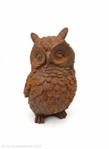 sculptuur, Uil - 16 cm - IJzer