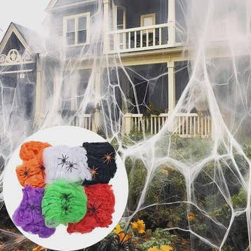 Halloween Spinnenweb Decoratie met Spinnen - Creëer een Grie