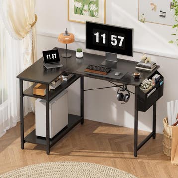 Bureau - Computertafel - Computerbureau - 110x80 cm - Zwart, Verzenden, Zo goed als nieuw