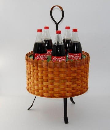 1950´s - Bijzettafel - Rattan - flessenhouder