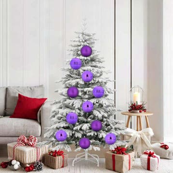 vidaXL Kerstbal Set XL 9 st Lila Ø 15 cm Kunststof, Verzenden, Nieuw