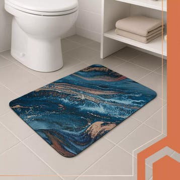 Ruhhy badmat 60x40 cm – marmerlook, absorberend, antislip, Ophalen of Verzenden, Nieuw