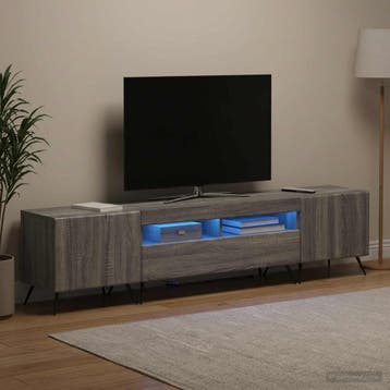 vidaXL 3-delige LED TV-kast BREDA 3 st Grijs Sonoma Bewerkt, Minder dan 50 cm, Verzenden, Nieuw, Minder dan 100 cm