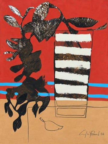 Celso Román (1967) - Bodegón Collage Almagra II