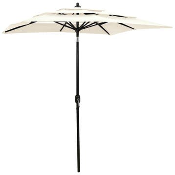 vidaXL Parasol 3-laags met aluminium paal 2x2 m zandkleurig, Verzenden, Nieuw, 2 tot 3 meter