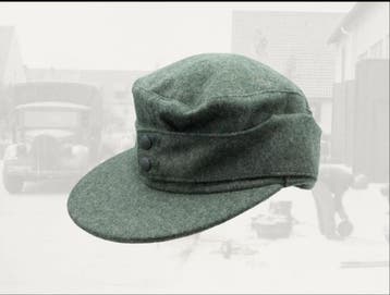 Replica Duitse pet ww2, Feldmütze M43 feldgrau, Verzamelen, Verzenden, Landmacht, Duitsland, Helm of Baret