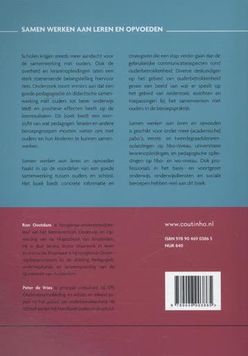 Samen werken aan leren en opvoeden 9789046903865 Ron Oostdam, Boeken, Studieboeken en Cursussen, Verzenden, Zo goed als nieuw