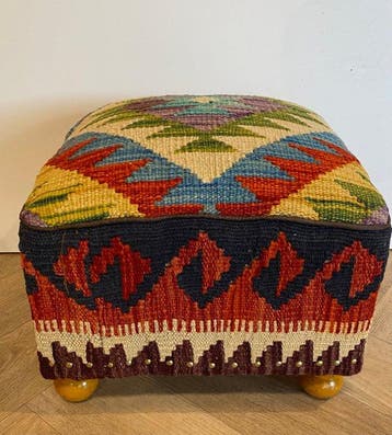 Kelim Poef(Ongebruikt/Nieuw) - Kelim - 34 cm - 34 cm, Nieuw