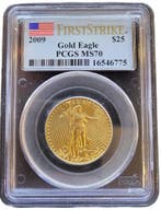 Gouden American Eagle 1/2 oz 2009 PCGS MS70 gecertificeerd, Postzegels en Munten, Verzenden, Midden-Amerika, Losse munt, Goud