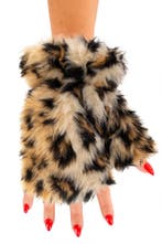 Vingerloze Handschoenen Panterprint Bont Handschoen Zonder V, Ophalen of Verzenden, Nieuw, Feestartikel, Carnaval