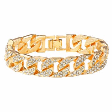 Fako Bijoux - Iced Out Cuban Link Armband Zirkonia - 20cm -, Verzenden, Nieuw