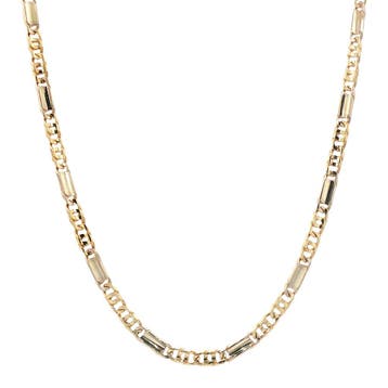 Gouden fantasie collier 50 cm14 karaat, Verzenden, Zo goed als nieuw, Goud