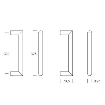 Voordeurgreep Nairobi recht handgreep 220x20mm - mat zwart, Verzenden, Nieuw