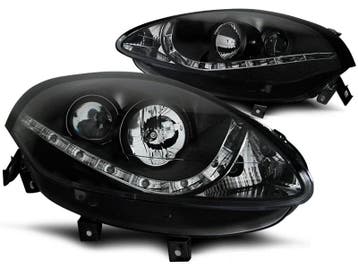 DRL-look Koplampen Fiat Bravo 07-10 Zwart, Auto-onderdelen, Ophalen of Verzenden, Nieuw