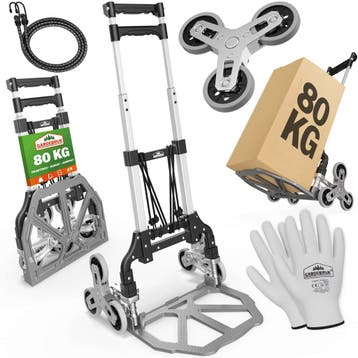 Steekwagen Zilver/Zwart aluminium 80kg Trap in hoogte ver..., Verzenden, Nieuw