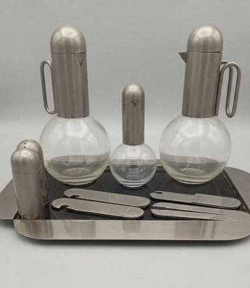 Lino Sabattini - Tafelservies (11) - Opaline glas, Staal