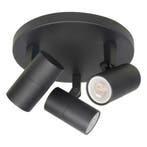 Opbouwspot Piccolo | Zwart | Rond | GU10 | 3-voudig |  17cm, Ophalen of Verzenden, Nieuw, Plafondspot of Wandspot, Led