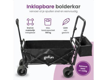 Gofun - Bolderkar & Bolderwagen - 150 kg Draagvermogen -, Verzenden, Nieuw