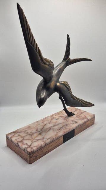 Irénée Rochard - sculptuur, Zwaluw in vlucht - 36 cm - Brons, Antiek en Kunst
