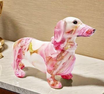 Beeldje - Bassotto Vanity Fair - Hars
