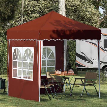 vidaXL Pop-up partytent 195 x 195 x 245 cm Terracotta Oxford, Verzenden, Nieuw, Partytent