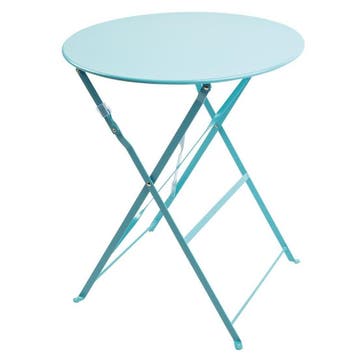 Bolero ronde stalen opklapbare tafel turquoise 59,5cm, Verzenden, Nieuw in verpakking