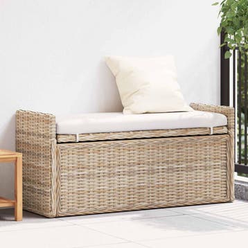 vidaXL Opslagbank GENDT Naturel 110 x 40 x 50 cm Rattan, Verzenden, Nieuw