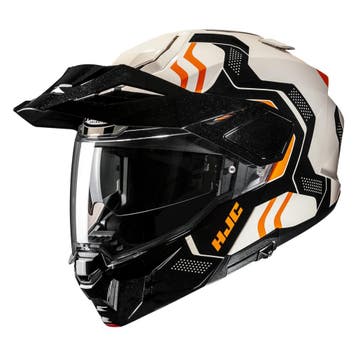 HJC i80 Velly Zwart Wit Oranje Adventure Motorhelm, Motoren, Nieuw met kaartje, HJC, Heren, Offroadhelm