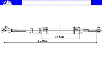 Handremkabel/ handrem kabel voorste deel W114 W115 orig. ATE, Ophalen of Verzenden