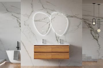 Hangend wastafelmeubel eiken kleur120cm met wasbak, Verzenden, Nieuw