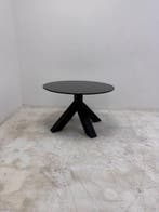 Gispen Dukdalf salontafel zwart zwart volkern blad rond, Vergader- of Presentatieruimte, Ophalen of Verzenden, Gebruikt, Tafel