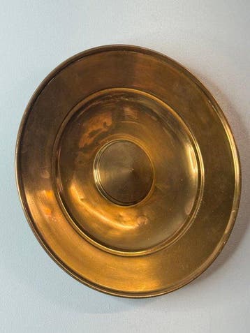 Wandbord - Vintage Messing Wandbord – Art Deco – Ø 25 cm -, Antiek en Kunst