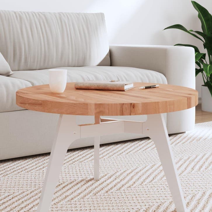 vidaXL Tafelblad rond Ø70x4 cm massief beukenhout, Huis en Inrichting, Tafels | Eettafels, Nieuw, Verzenden