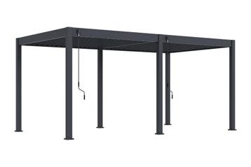 Lamellen overkapping - 5,3x3 m. - Aluminium - Antraciet -, Tuin en Terras, Verzenden, Nieuw