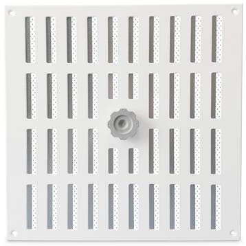 Aluminium afsluitbaar schuifrooster opbouw 300 x 300mm - WIT, Verzenden, Nieuw