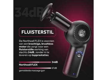Northwall Northgun FLEX - Massage Pistool - 4 Massagekoppen, Sport en Fitness, Massageproducten, Verzenden, Nieuw