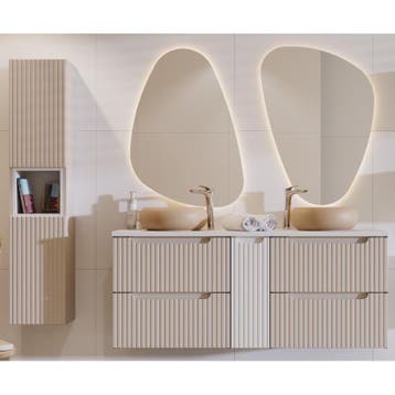 Badkamermeubel Solerno Compact Uno Taupe 140CM, Ophalen of Verzenden, Nieuw
