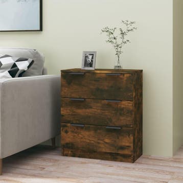 vidaXL Dressoir 60x30x70 cm bewerkt hout gerookt, Verzenden, Nieuw, 50 tot 100 cm, 25 tot 50 cm