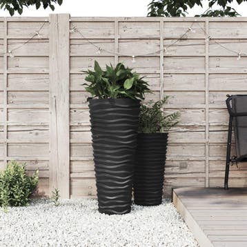 vidaXL Plantenbak met uitneembare bak geribbeld 18/45 L PP, Verzenden, Nieuw, Kunststof