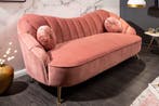 Retro 3-zitsbank ARIELLE 220cm oudroze fluwelen 3-zits met, Ophalen of Verzenden, Nieuw