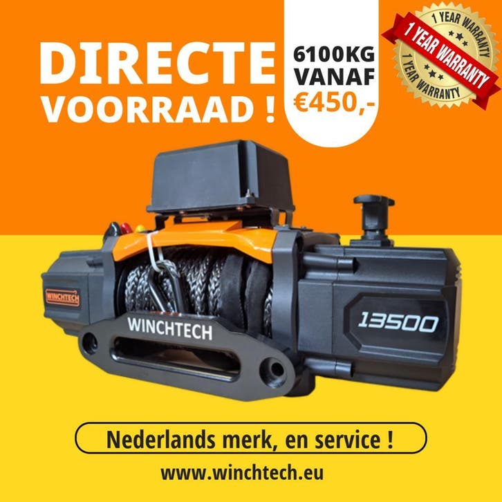 Elektrische Lier Kopen? 12v / 24v | OP VOORRAAD | Winchtech, Auto diversen, Overige Auto diversen, Ophalen of Verzenden