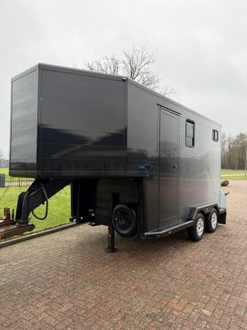 Uniek! Oerdegelijke Fifth Wheel Paardentrailer / veetrailer, Ophalen, Zo goed als nieuw, Aluminium, 2-paards trailer