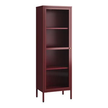 Vitrinekast Säkylä 150x50x35 cm bordeaux rood [en.casa], Verzenden, Nieuw